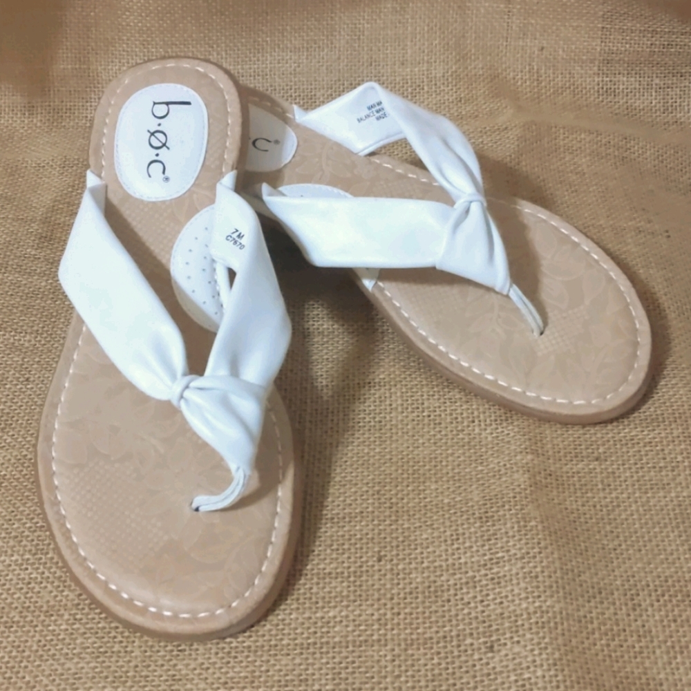 EUC White flip flops